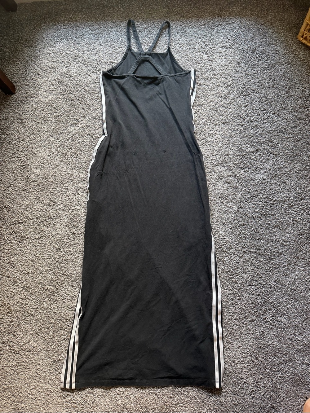 adidas Black Maxi Dress with White Side Stripes - Picture 8 of 8